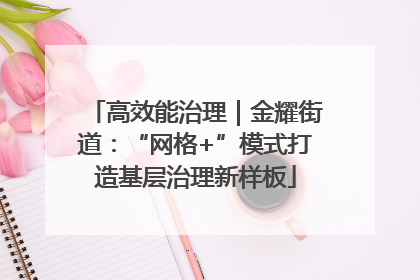 高效能治理｜金耀街道：“网格+”模式打造基层治理新样板