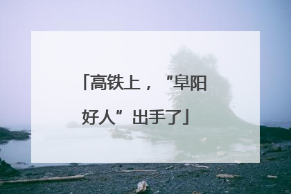 高铁上，“阜阳好人”出手了