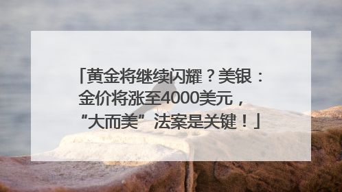 黄金将继续闪耀？美银：金价将涨至4000美元，“大而美”法案是关键！