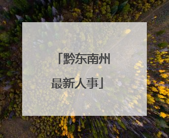 黔东南州最新人事