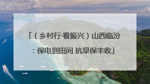 （乡村行·看振兴）山西临汾：保电到田间 抗旱保丰收