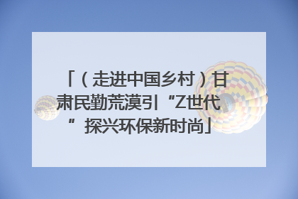 （走进中国乡村）甘肃民勤荒漠引“Z世代”探兴环保新时尚