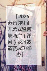2025苏台邻里汇开幕式暨海峡两岸（洋河）龙舟邀请赛成功举办