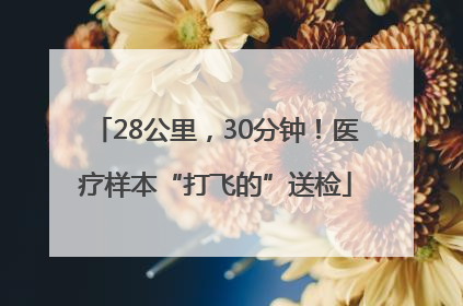 28公里，30分钟！医疗样本“打飞的”送检